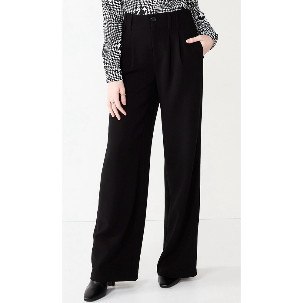 NWT SO Solid High-Rise Wide Leg Trousers Black Juniors Size 7